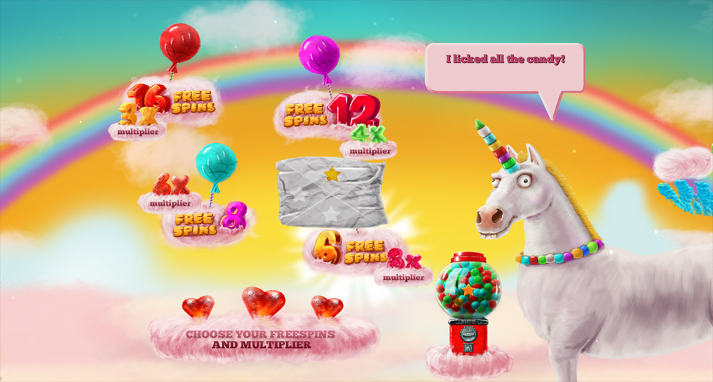 Candy Clouds Dice choisir les freespins