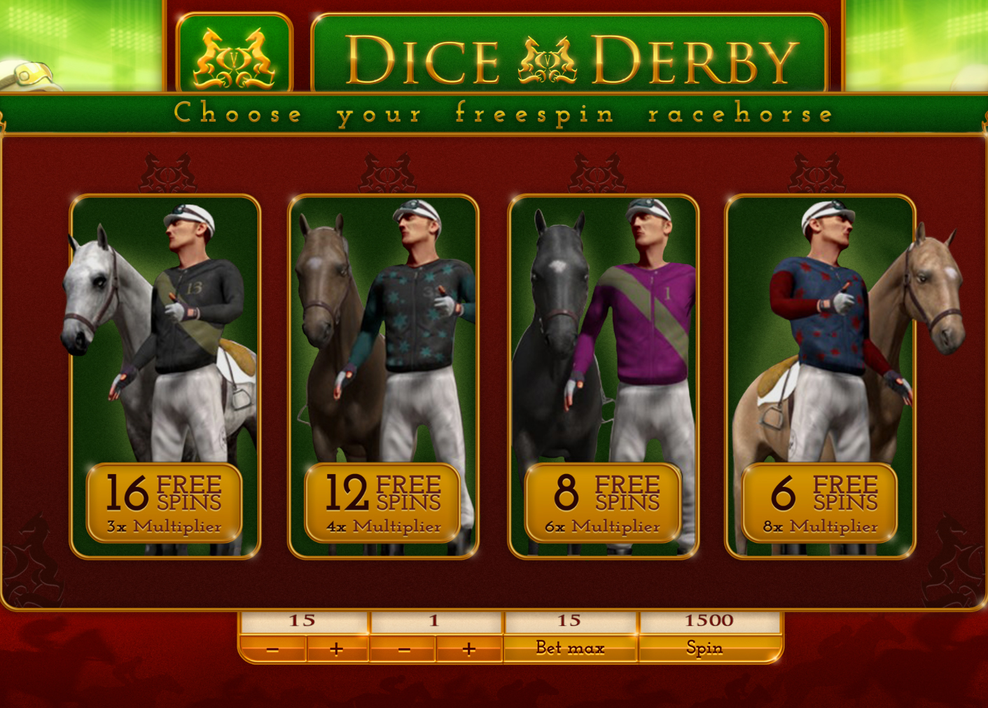 Dice Derby Freespin Selection